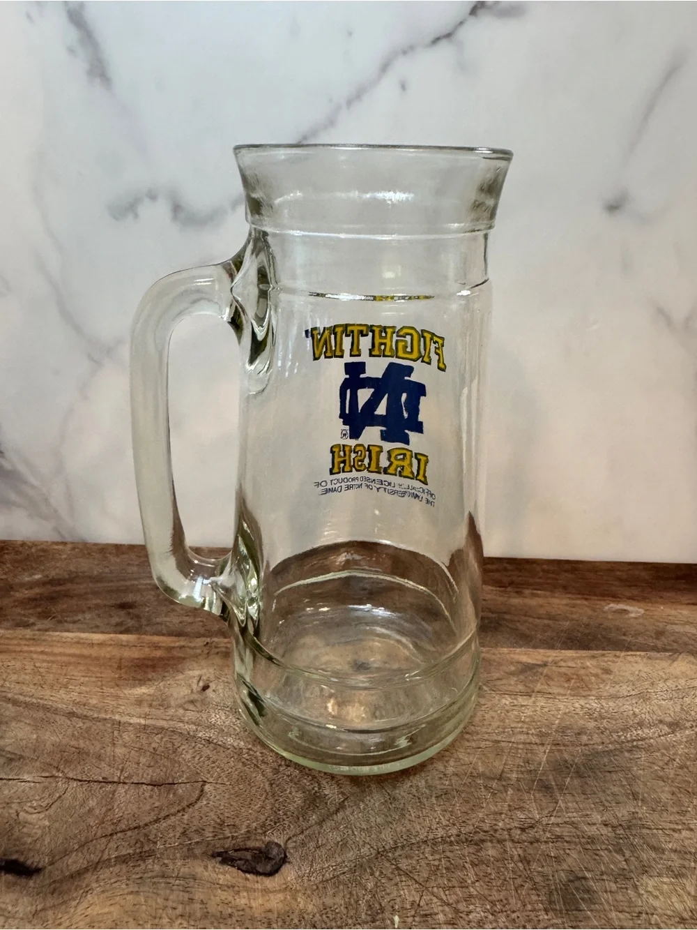Vintage Notre Dame Fighting Irish Glass Mug